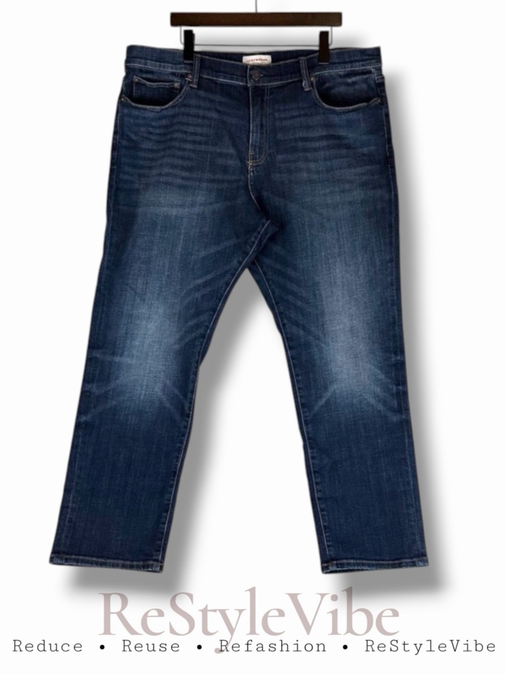 LUCKY BRAND Men’s Size 40x30 Denim Jeans 410 Athletic Straight Fit Stretch Style